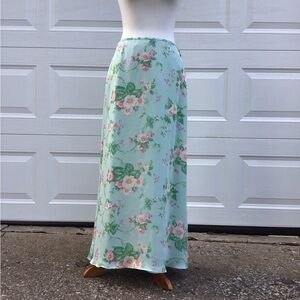 Lauren Ralph Lauren maxi skirt floral silk crepe size 8